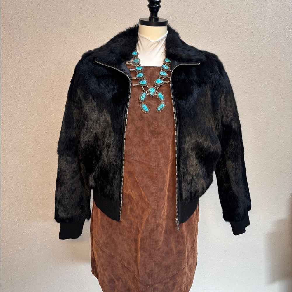 Wilsons Leather Black and Brown Bomber Jacket